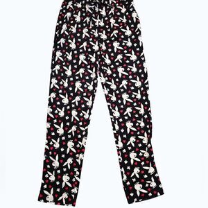 Playboy Getting Lucky Bunny Logo Pocketed Fleece Lounge Pants